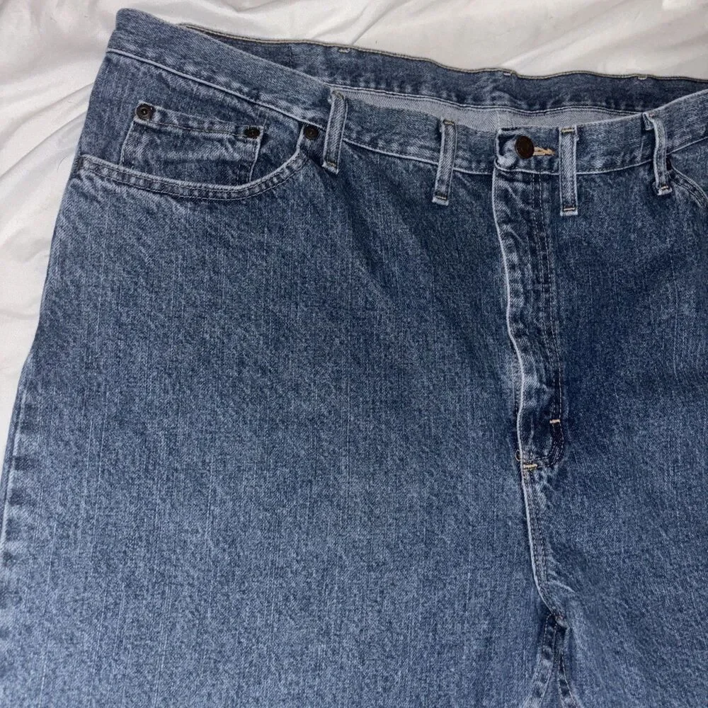 Wrangler Relaxed Fit Jeans Men 46 X30 Blue Med Wash Denim Pants Big And Tall C